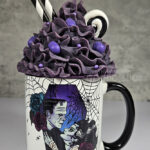 Frankenstein's Monster & Bride Purple Coffin & Roses Gothic Mug Gift