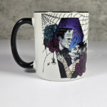 Frankenstein's Monster & Bride Purple Coffin & Roses Gothic Mug Gift