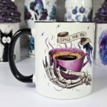 Spill the Tea Skeleton Hand Gothic Mug Gift