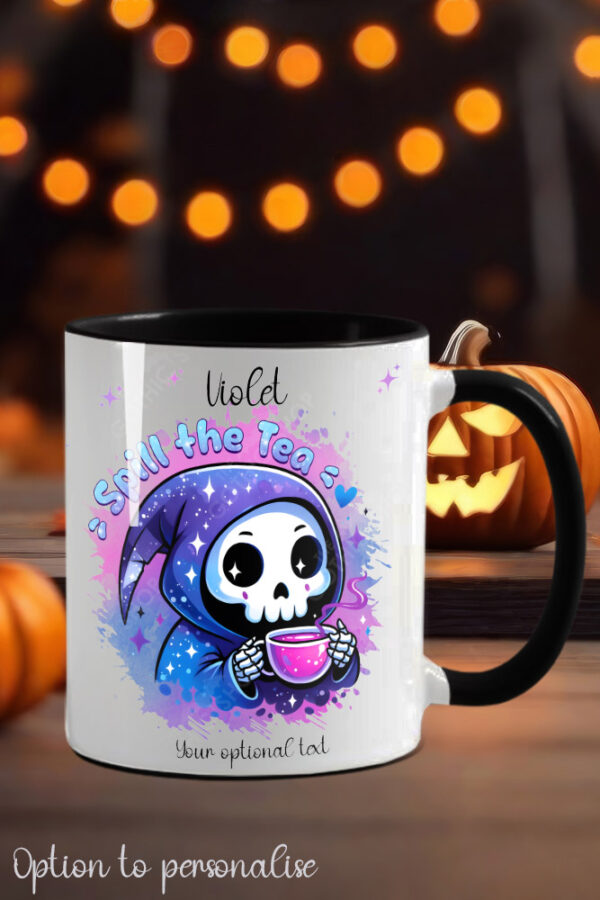 spill the tea grim reaper gothic mug gift