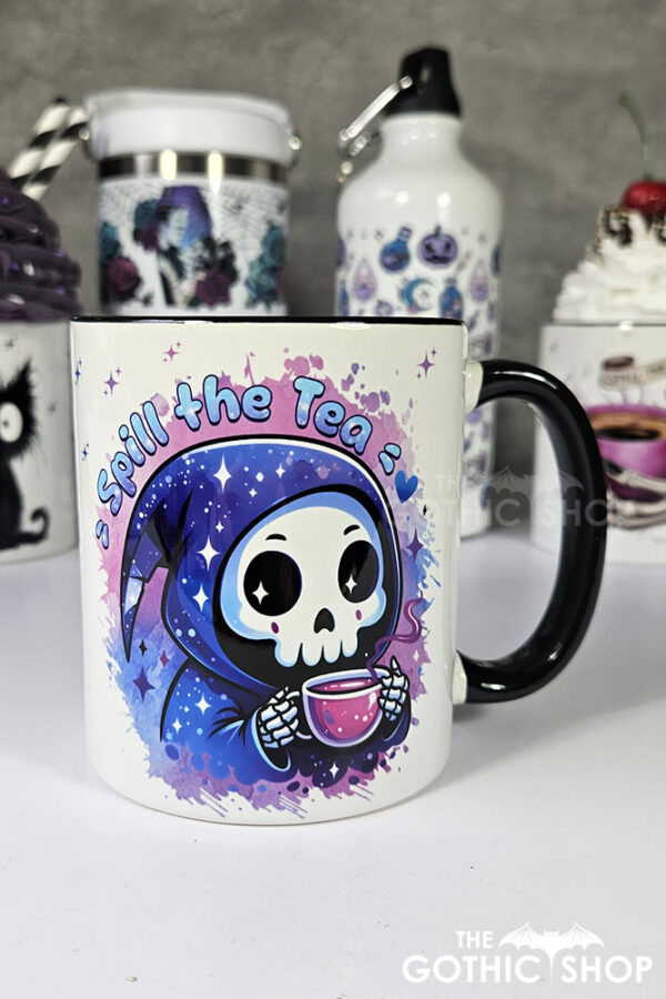Spill the Tea Grim Reaper Gothic Mug Gift