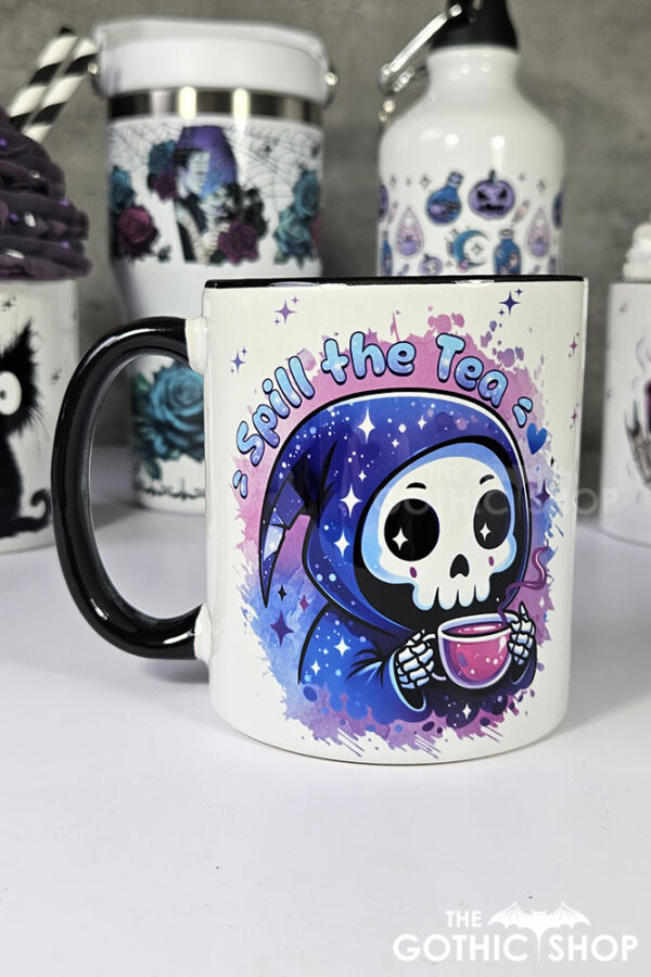 Spill the Tea Grim Reaper Gothic Mug Gift