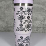 Haunted Mansion Wallpaper Print Purple 30oz Travel Tumbler