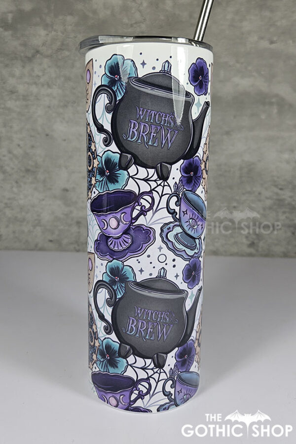 Witch's Brew PoisonBerry Pie Tea Party White Witchy 20oz Straight Tumbler