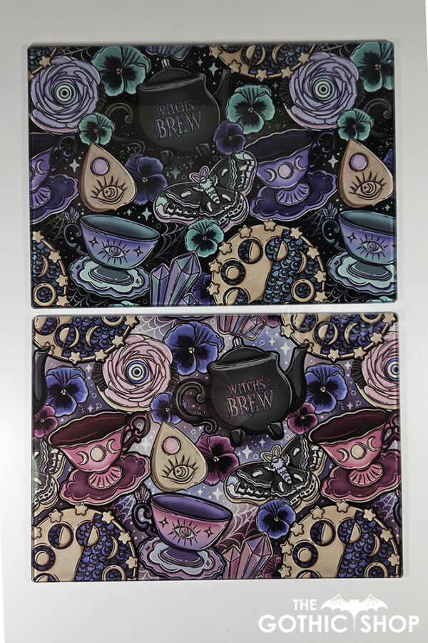 Witch's Brew PoisonBerry and Booberry Pie Tea Party Witchy Gothic Glass Chopping Boards