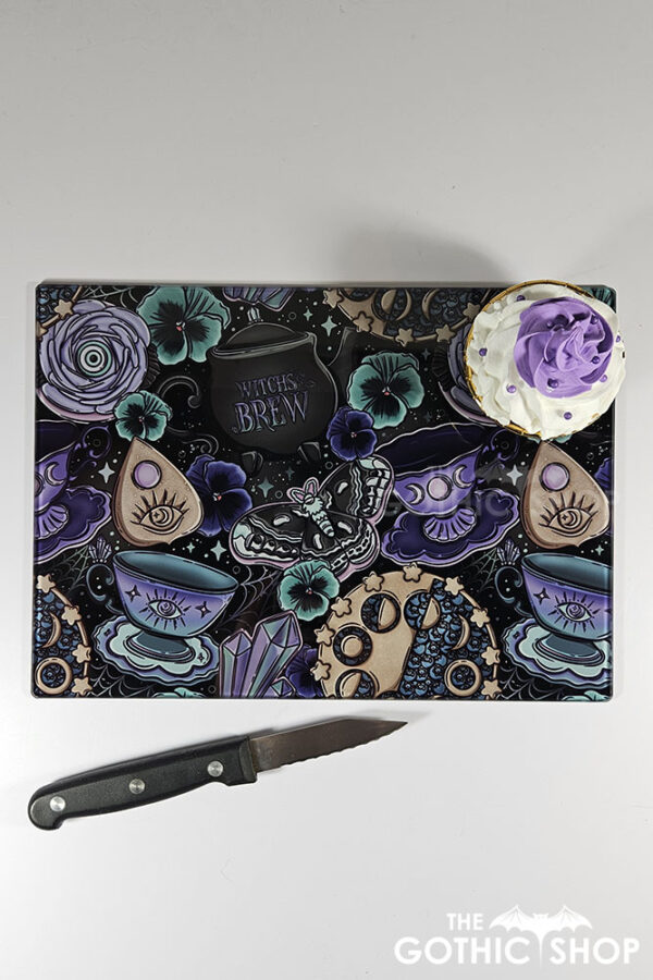 Witch's Brew PoisonBerry Pie Tea Party Witchy Gothic Glass Chopping Board
