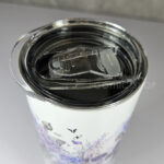 skull with pink & purple roses gothic print 20oz straight tumbler