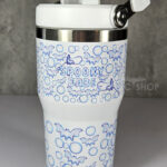bat bubbles spooky babe gothic print 20oz travel tumbler