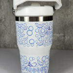 bat bubbles spooky babe gothic print 20oz travel tumbler