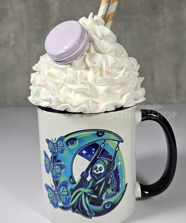 grim reaper on moon swing gothic print mug