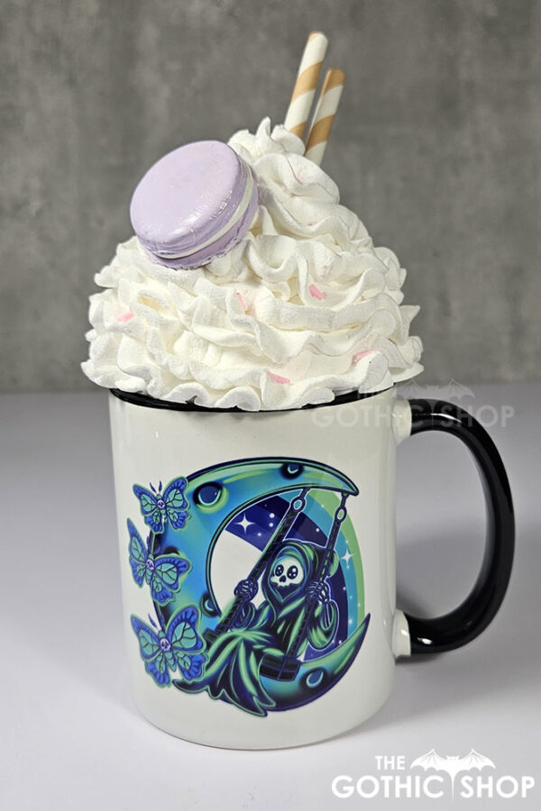 grim reaper on moon swing gothic print mug