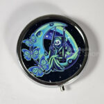 grim reaper on moon swing gothic print round pill box