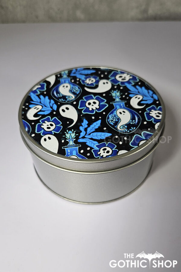 ghost potions gothic print keepsake round tin