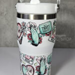 wicked tatz gothic print 20oz travel tumbler