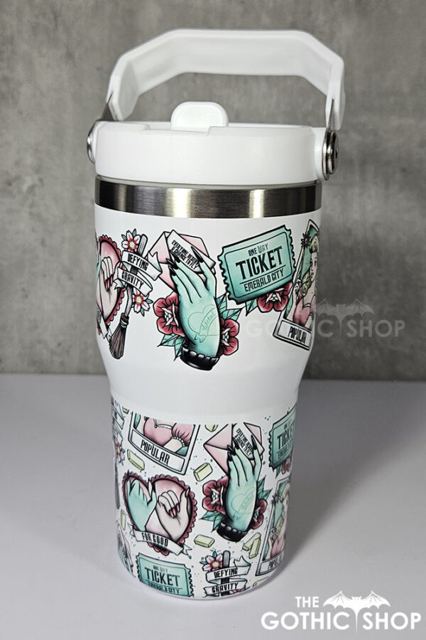 wicked tatz gothic print 20oz travel tumbler