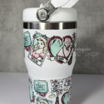 wicked tatz gothic print 20oz travel tumbler