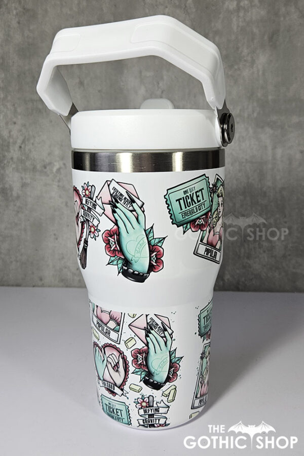 wicked tatz gothic print 20oz travel tumbler
