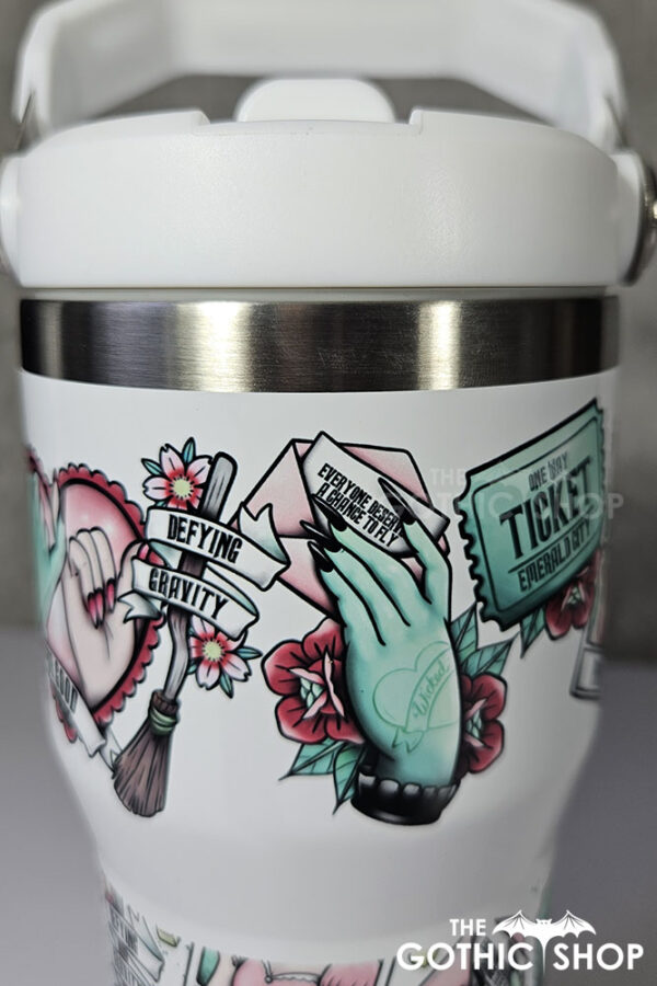 wicked tatz gothic print 20oz travel tumbler