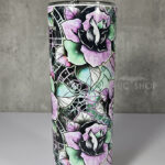 wicked pink & green roses 20oz straight tumbler