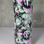 wicked pink & green roses 20oz straight tumbler