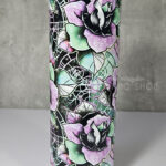 wicked pink & green roses 20oz straight tumbler