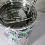 wicked pink & green roses 20oz straight tumbler