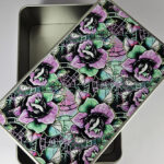 wicked pink & green roses gothic keepsake rectangular tin