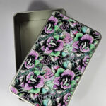 wicked pink & green roses gothic keepsake rectangular tin