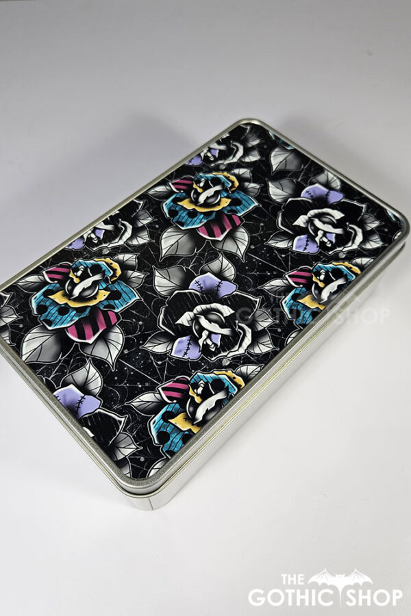 nightmare & purple roses gothic keepsake rectangular tin