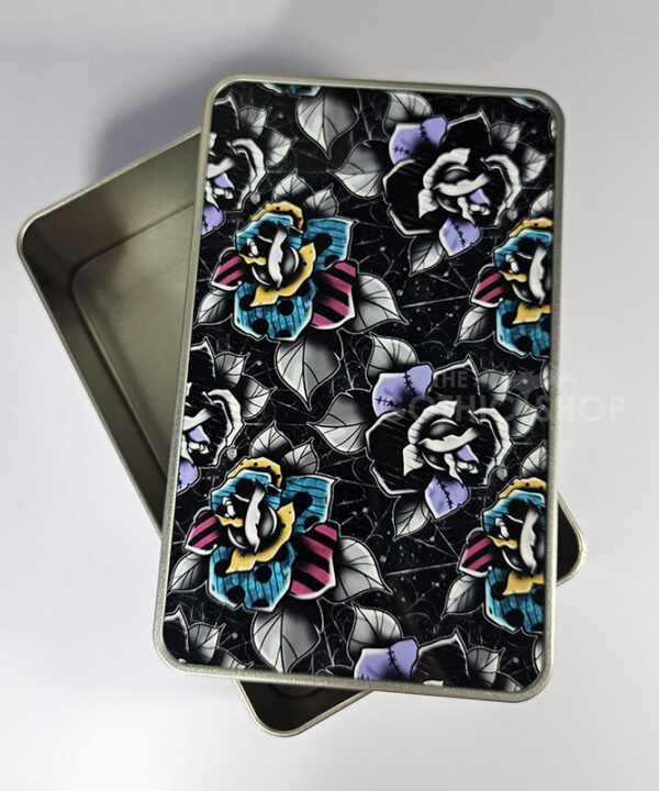 nightmare & purple roses gothic keepsake rectangular tin
