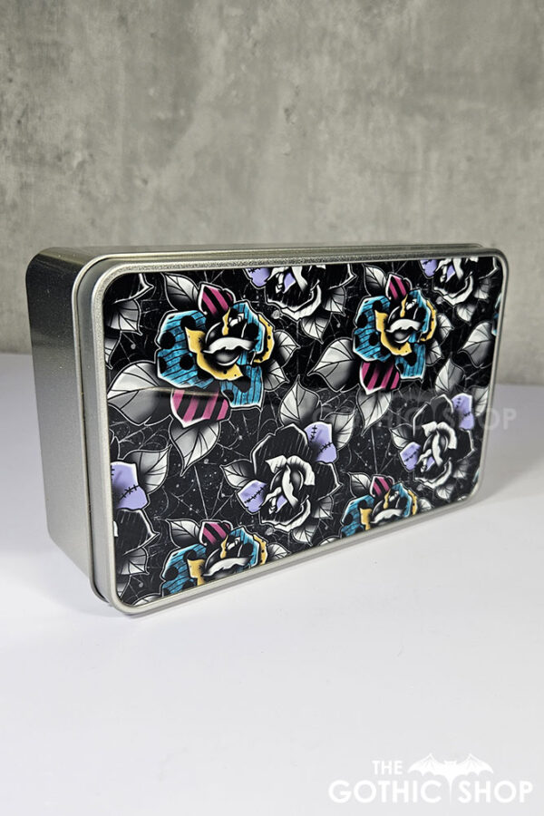 nightmare & purple roses gothic keepsake rectangular tin