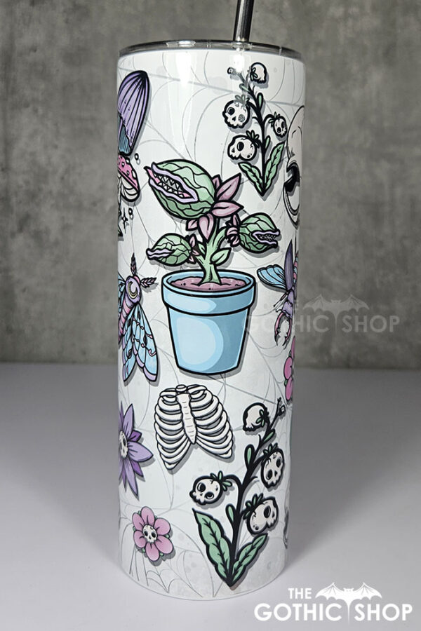 natural oddities skull flowers & mushrooms 20oz straight tumbler