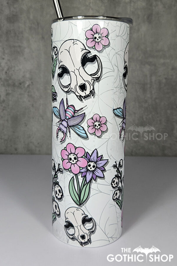 natural oddities skull flowers & mushrooms 20oz straight tumbler