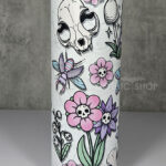 natural oddities skull flowers & mushrooms 20oz straight tumbler