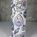 pastel halloween purple pumpkins gothic 20oz straight tumbler