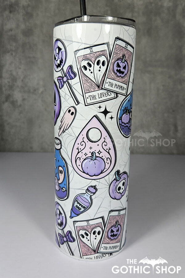 pastel halloween purple pumpkins gothic 20oz straight tumbler