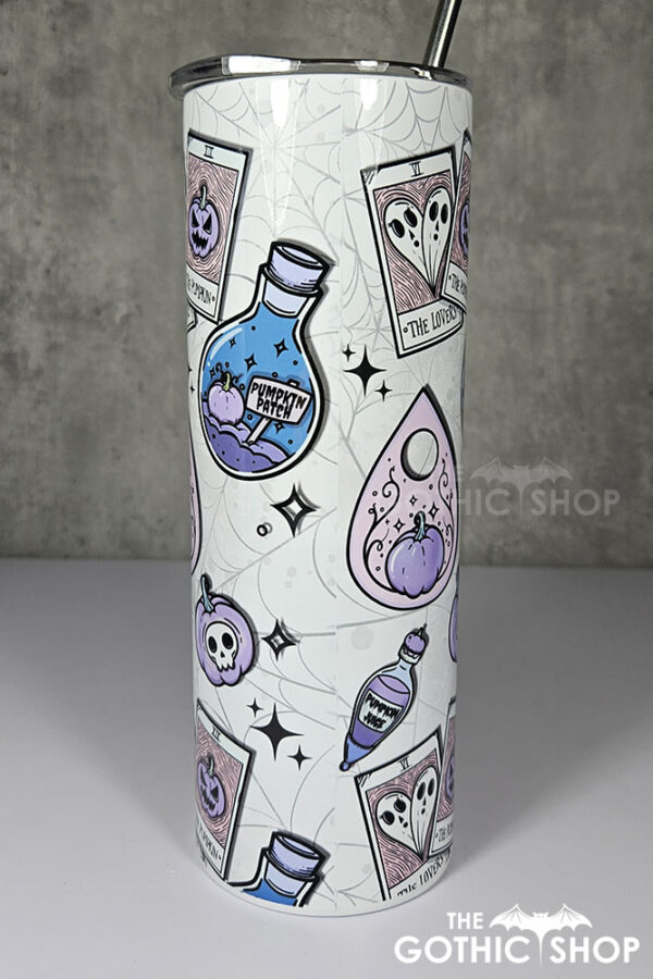 pastel halloween purple pumpkins gothic 20oz straight tumbler