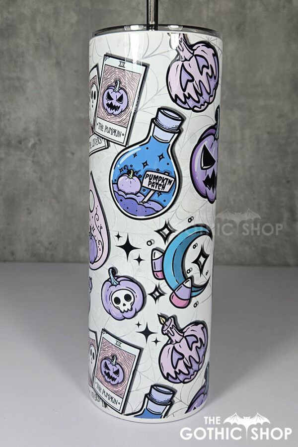 pastel halloween purple pumpkins gothic 20oz straight tumbler