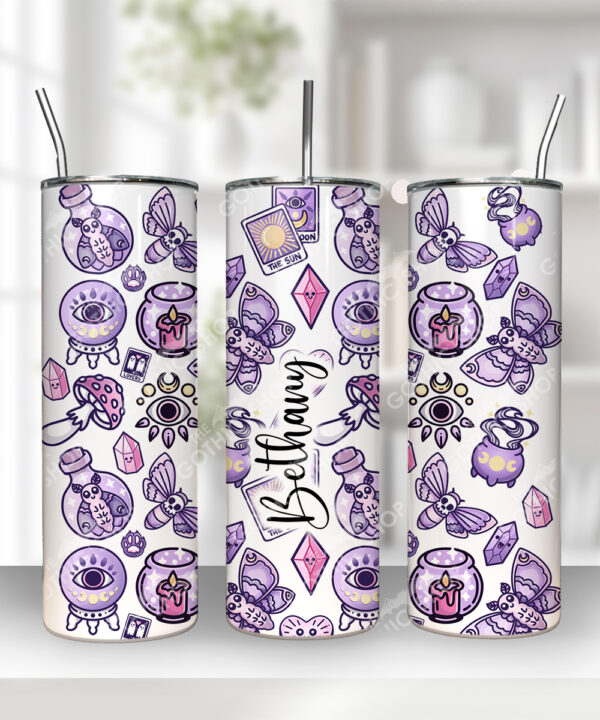pastel kawaii witch purple gothic 20oz straight tumbler