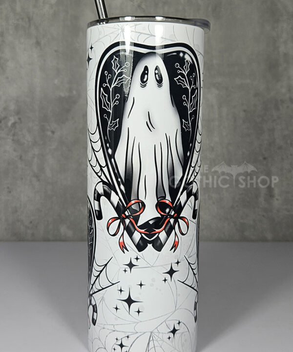 christmas spirit ghost candy canes gothic christmas 20oz straight tumbler
