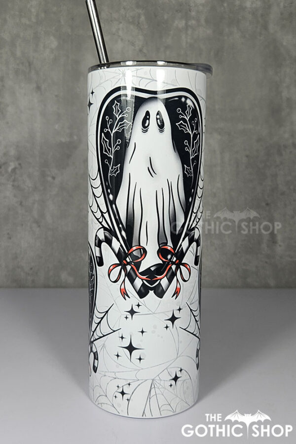 christmas spirit ghost candy canes gothic christmas 20oz straight tumbler