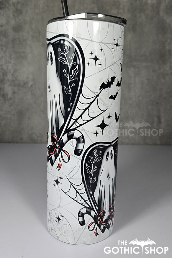 christmas spirit ghost candy canes gothic christmas 20oz straight tumbler