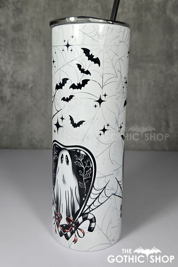 christmas spirit ghost candy canes gothic christmas 20oz straight tumbler