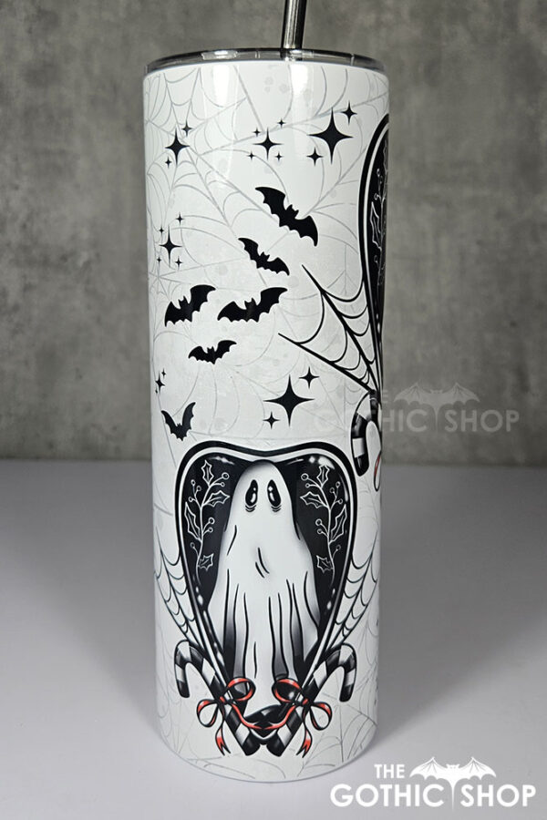 christmas spirit ghost candy canes gothic christmas 20oz straight tumbler