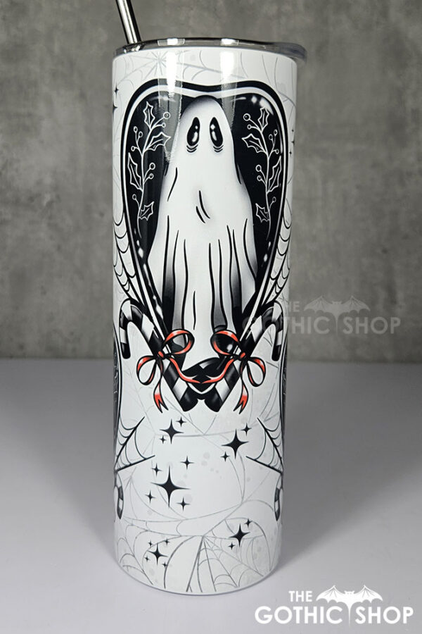christmas spirit ghost candy canes gothic christmas 20oz straight tumbler
