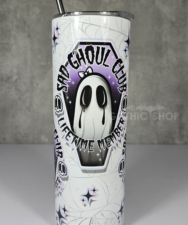sad ghoul club lifetime member ghost gothic 20oz straight tumbler