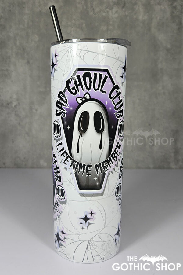 sad ghoul club lifetime member ghost gothic 20oz straight tumbler