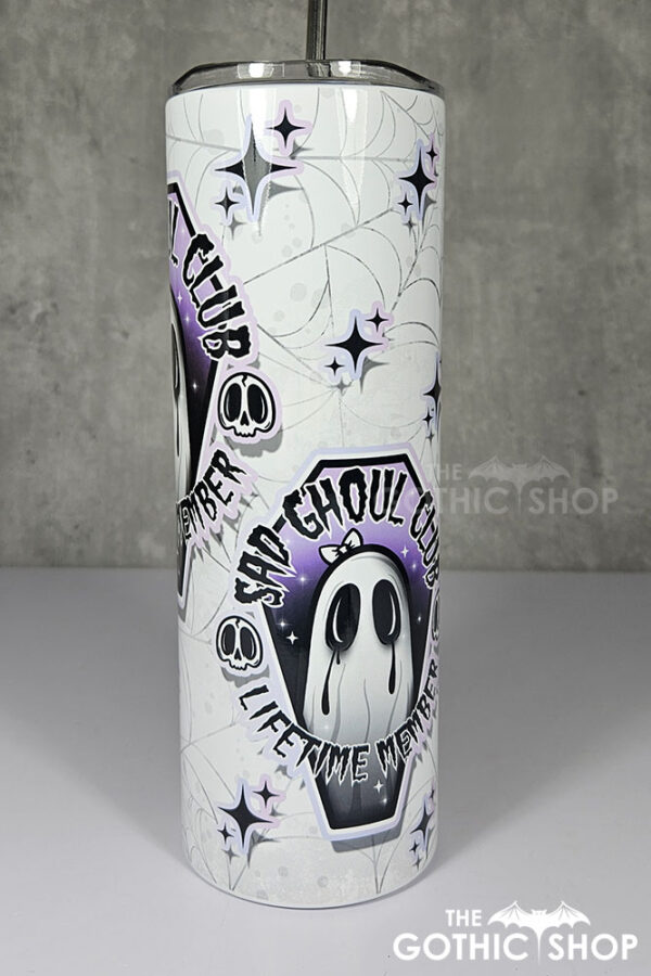sad ghoul club lifetime member ghost gothic 20oz straight tumbler