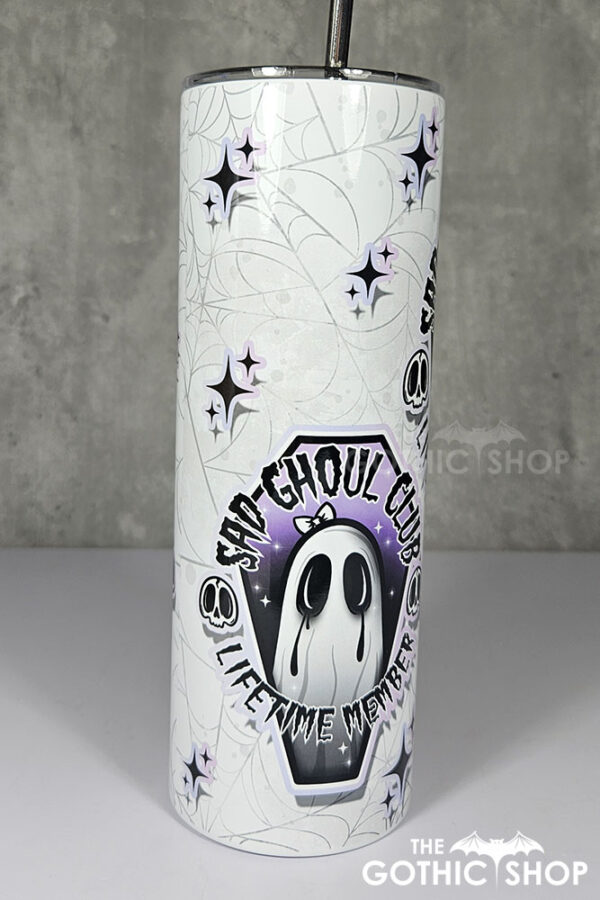 sad ghoul club lifetime member ghost gothic 20oz straight tumbler