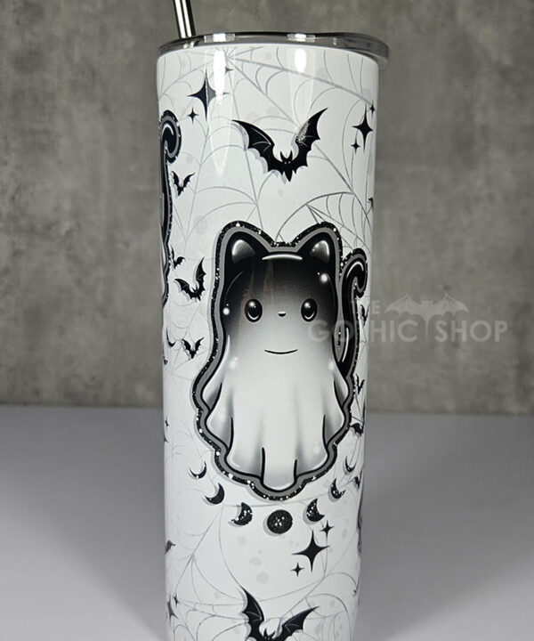 cat ghost crystal moon gothic 20oz straight tumbler